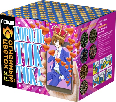 Король Тик-Тока Батарея салютов купить в Мурашах | murashi.salutsklad.ru